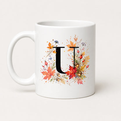 Herbst Tasse A-Z Buchstaben 325 ml Keramik Geschenkidee personalisiert