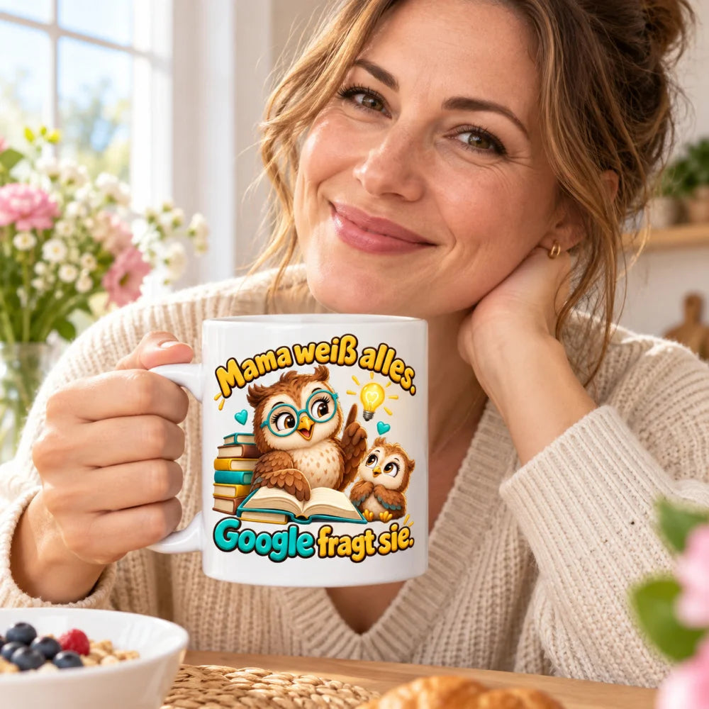 WS-Trend Eulenmama Kaffeetasse Keramik 330 ml Mama Geschenk mit Spruch - WS-Trend.de