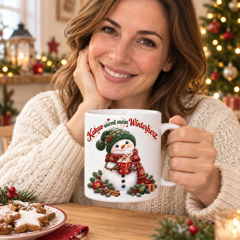 WS-Trend Winterherz Schneemann Tasse Keramik 330 ml Weihnachtsgeschenk - WS-Trend.de