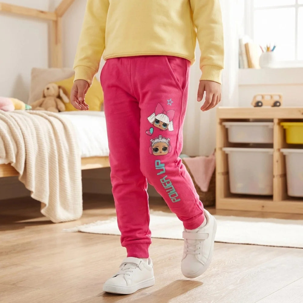 LOL Surprise Kinder Jogginghose Hose Freizeithose Mädchen Grau Pink 104-110 - WS-Trend.de