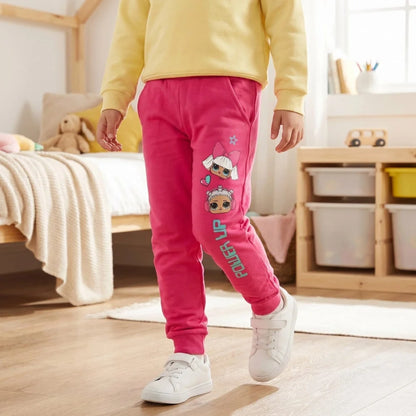 LOL Surprise Kinder Jogginghose Hose Freizeithose Mädchen Grau Pink 104-110 - WS-Trend.de