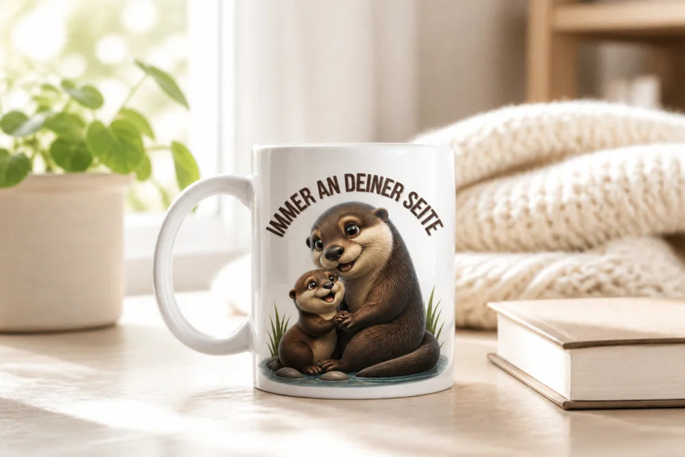Immer an deiner Seite Tasse 325 ml Keramik Tiermotiv Geschenkidee Bunt - WS-Trend.de