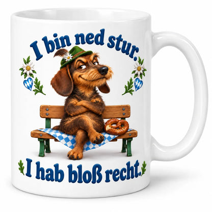 WS-Trend Dackel Tasse bayerischer Spruch Keramik 330 ml für Kaffeefans - WS-Trend.de