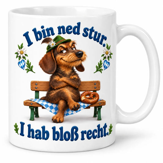 WS-Trend Dackel Tasse bayerischer Spruch Keramik 330 ml für Kaffeefans - WS-Trend.de