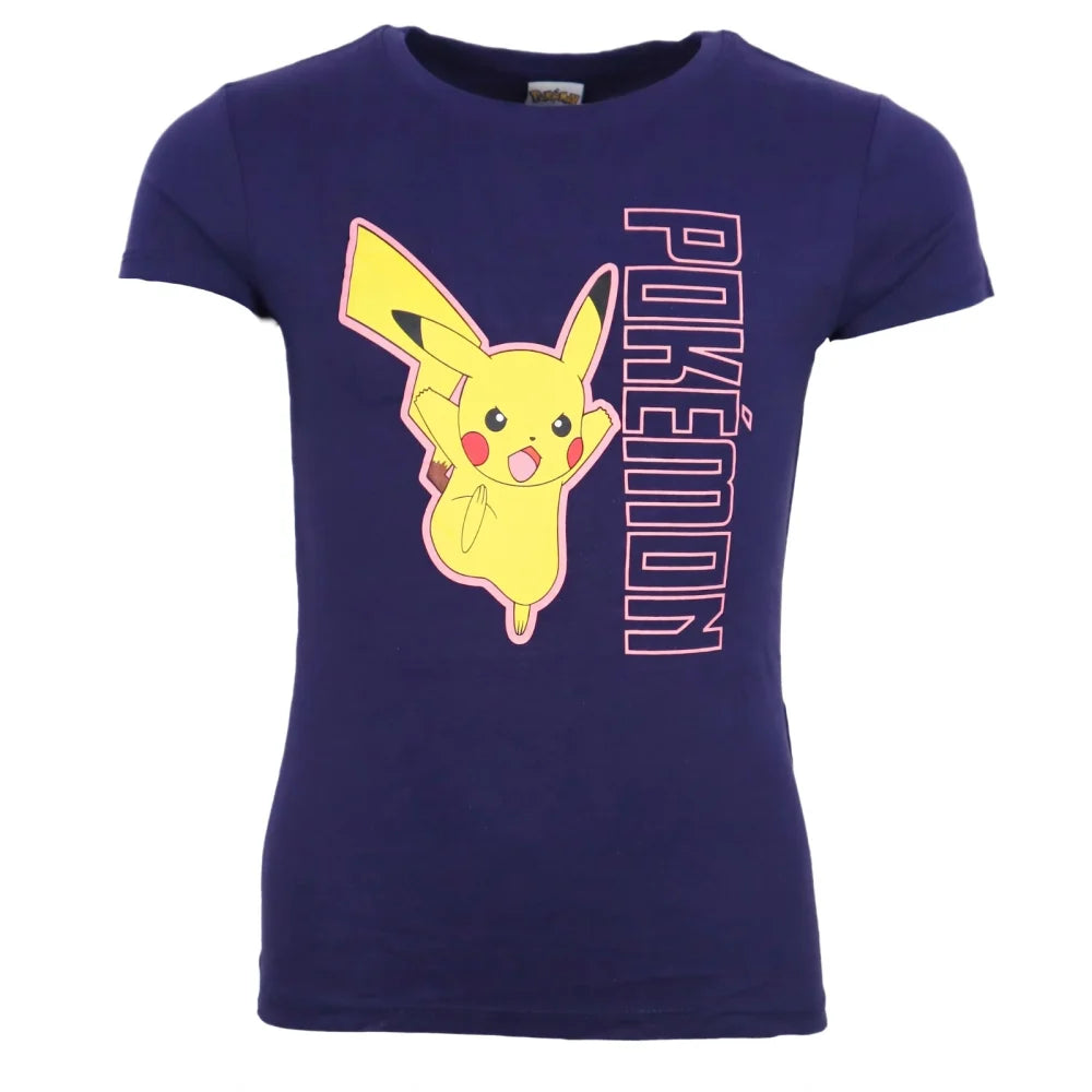 Pokemon Pikachu Kinder T-Shirt Kurzarm Shirt Baumwolle Gr. 110/116 100% Blau - WS-Trend.de
