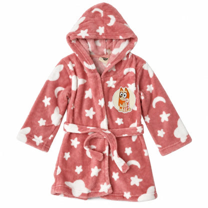 Bluey Kinder Hausmantel Bademantel mit Kapuze Coral Fleece Gr. 98-116 - WS-Trend.de