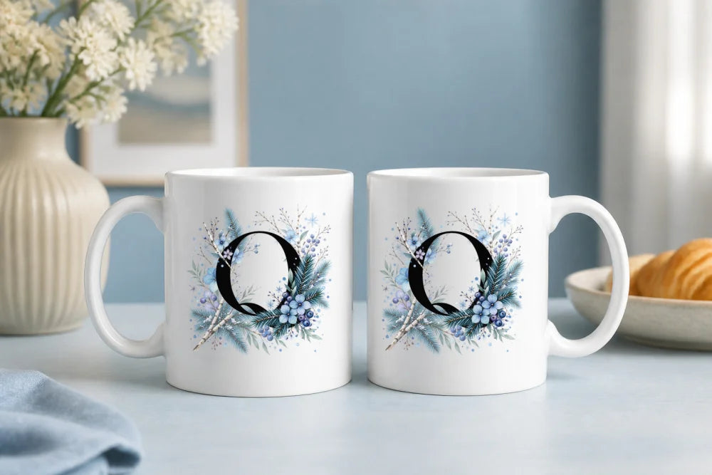 Winter Tasse A-Z Buchstaben 325 ml Keramik Geschenkidee personalisiert - WS-Trend.de