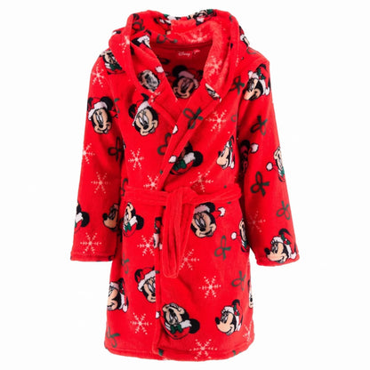 Disney Mickey & Minnie Maus Kinder Coral-Fleece Bademantel Weihnachten Gr. 98–128 - WS-Trend.de
