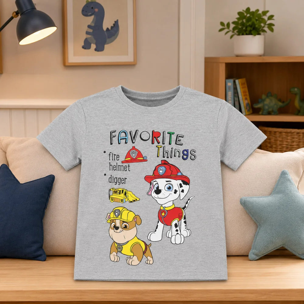 Paw Patrol Marshall Rubble Kinder kurzarm T-Shirt 98 -128 Jungen Baumwolle - WS-Trend.de