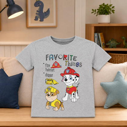Paw Patrol Marshall Rubble Kinder kurzarm T-Shirt 98 -128 Jungen Baumwolle - WS-Trend.de