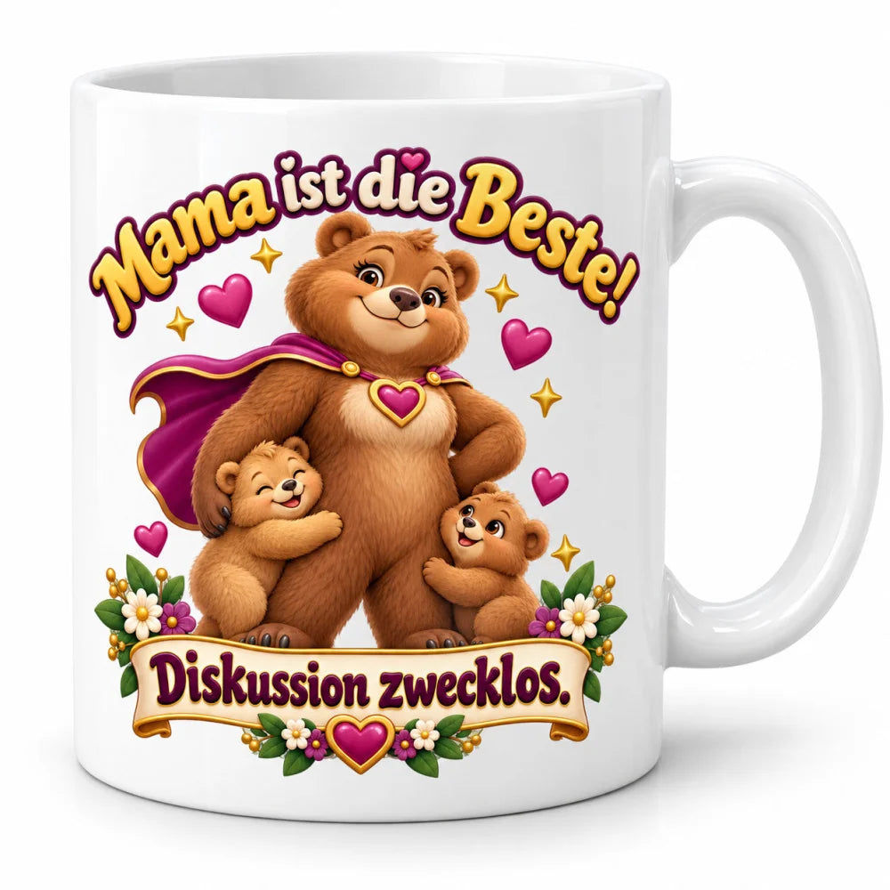 WS-Trend Bärenmama Kaffeetasse Keramik 330 ml Mama Geschenk mit Spruch - WS-Trend.de