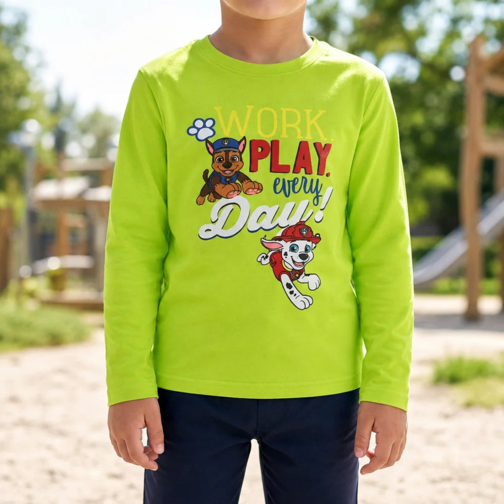 Paw Patrol Jungen Kinder langarm Shirt Langarmshirt 100% Baumwolle - WS-Trend.de