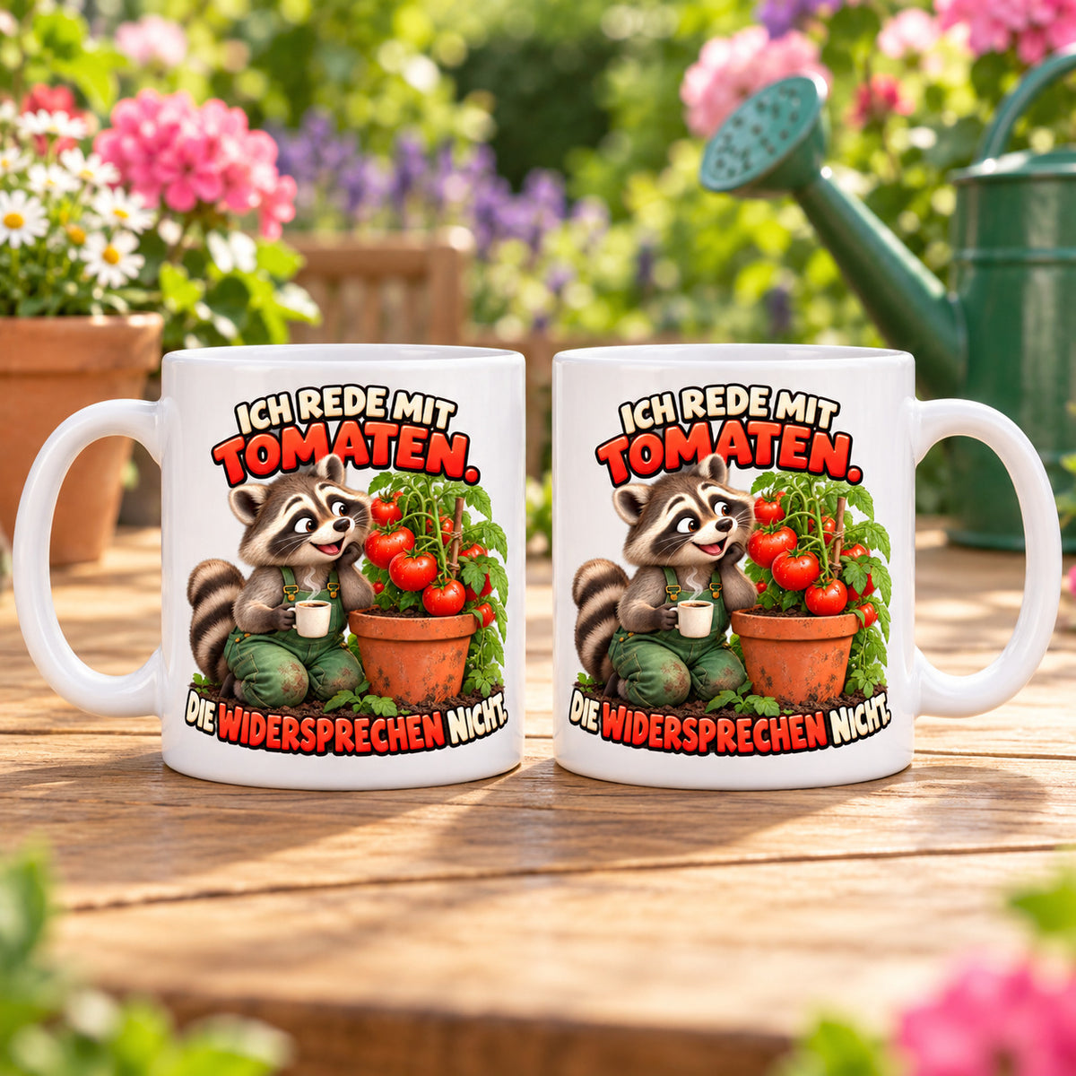 Garten Tasse Spruch Keramik 330ml Geschenk Datscha Schrebergarten bunt