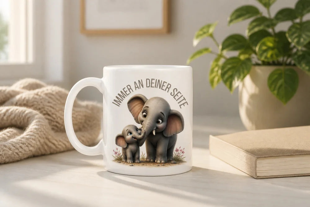 Immer an deiner Seite Tasse 325 ml Keramik Tiermotiv Geschenkidee Bunt - WS-Trend.de