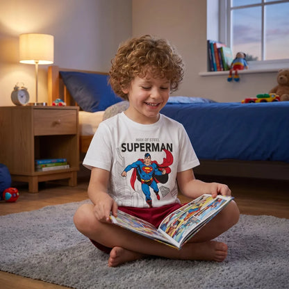 DC Comics Superman Kinder Jugend kurzarm Pyjama Schlafanzug 116-128 Shirt Shorts - WS-Trend.de