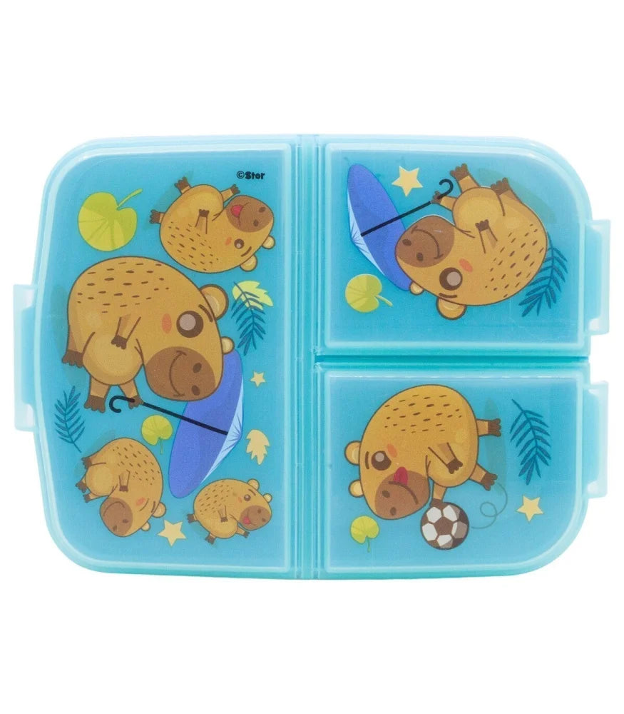 Storline Capibara 2 tlg Kinder Set 3 Kammern Brotdose Alu-Trinkflasche 400 ml - WS-Trend.de