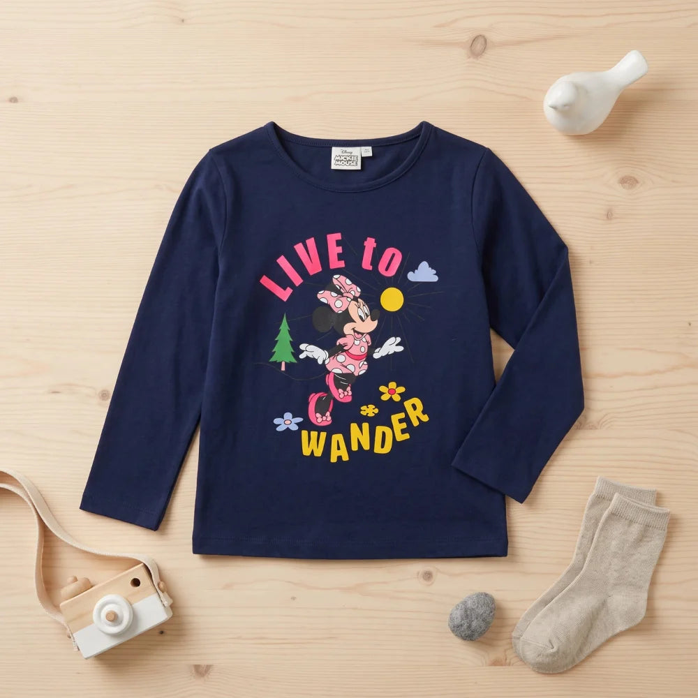 Print-Shirt Disney Minnie Maus Kinder Mädchen Langarmshirt Shirt Gr. 98-128 - WS-Trend.de