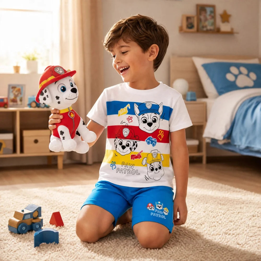 Paw Patrol Kinder Jungen kurzarm Schlafanzug Pyjama Shirt Shorts Gr. 98-128 - WS-Trend.de