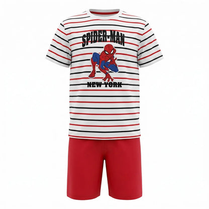 Marvel Spiderman Kinder Schlafanzug Pyjama kurz Nachtwäsche 104 - 134 Baumwolle - WS-Trend.de