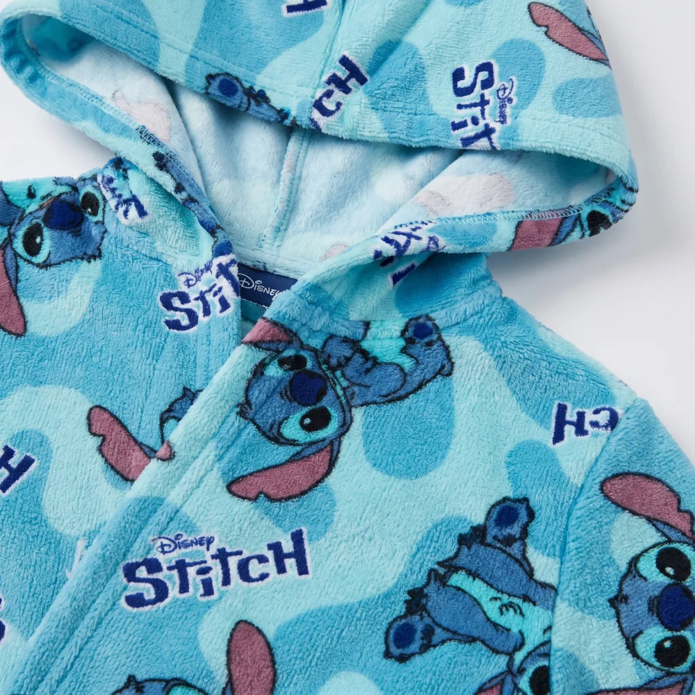 Disney Lilo und Stitch Kinder Mädchen Fleece Bademantel mit Kapuze Gr. 98 - 104 - WS-Trend.de