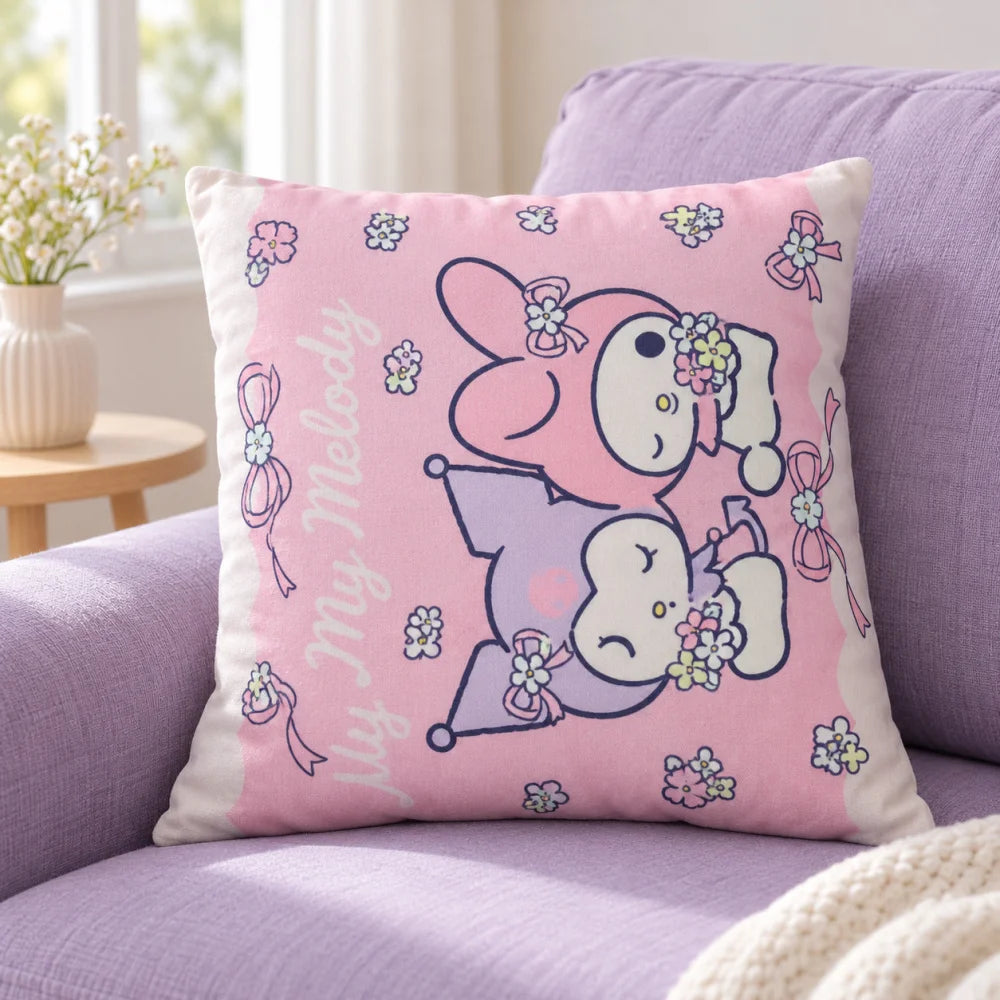 Kuromi und My Melody Wendekissen Polyester Rosa 40x40 cm - WS-Trend.de