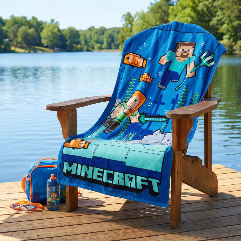 MInecraft Gamer Steve Alex Mikrofaser Badetuch Strandtuch XL 70x140 cm Fast Dry - WS-Trend.de
