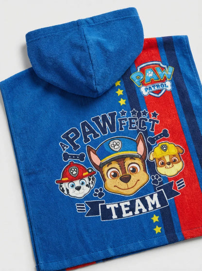 PAW Patrol Kinder Jungen Mikrofaser Poncho Badetuch Badeponcho 55x110 cm - WS-Trend.de