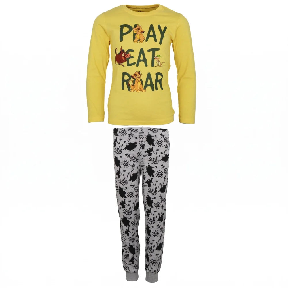 König Der Löwen Simba Kinder Jungen langarm Schlafanzug Pyjama Gr. 98-128 - WS-Trend.de