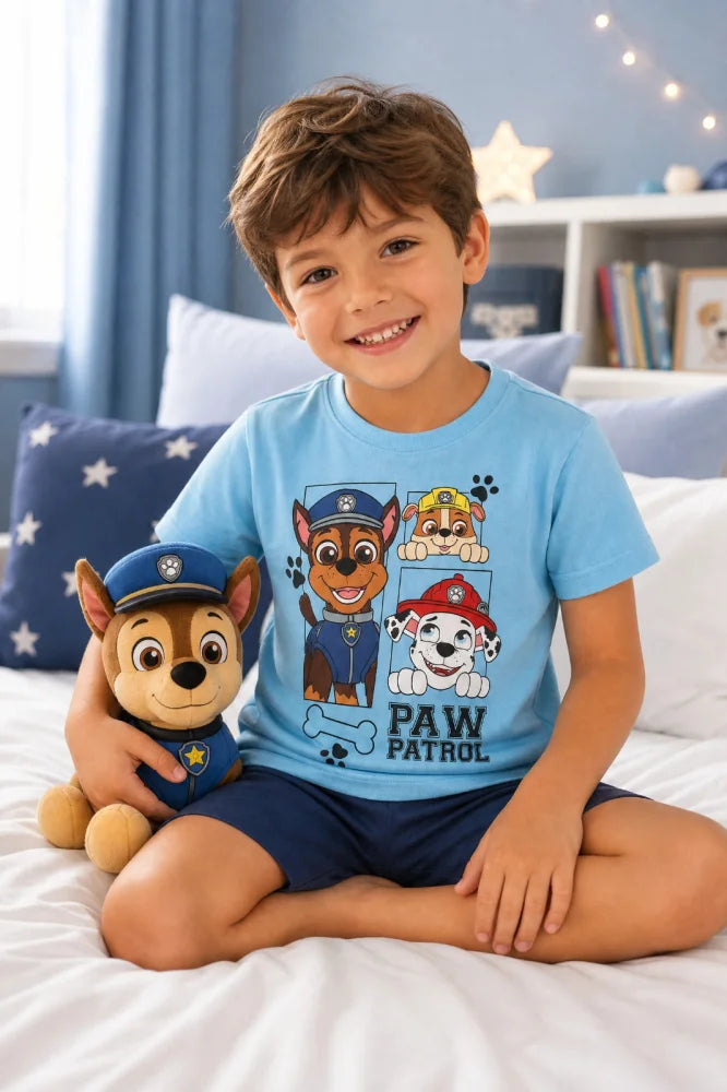 Paw Patrol Kinder kurzarm Schlafanzug Pyjama Shirt Shorts Gr. 98-128 - WS-Trend.de