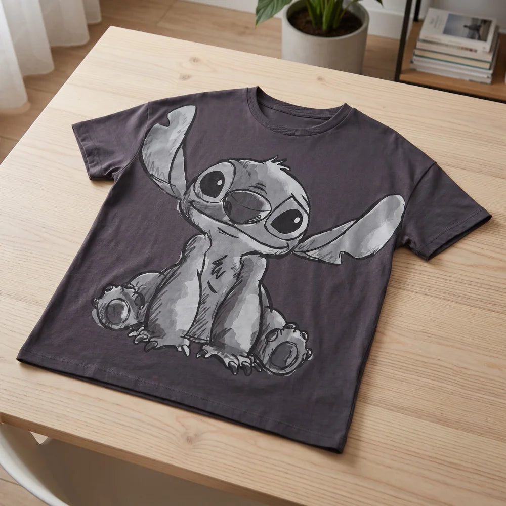 Disney Stitch Damen kurzarm Shirt T-Shirt Gr. S-XL 100% Baumwolle - WS-Trend.de