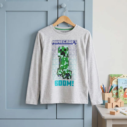 Minecraft Creeper Gamer Kinder Jungen Langarmshirt Shirt Gr. 116-152 - WS-Trend.de