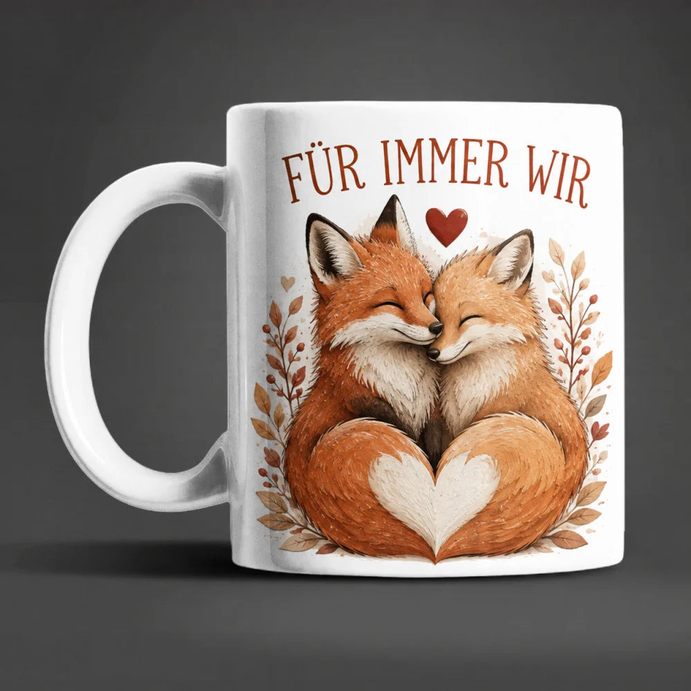 Liebestasse Tiermotiv - Kaffeetasse Geschenk fuer Partner 330 ml weiss - WS-Trend.de