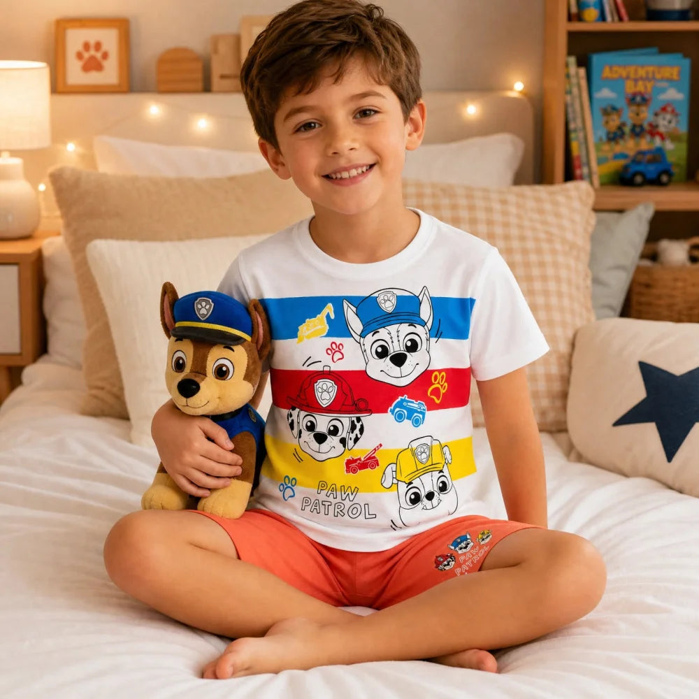 Paw Patrol Kinder Jungen kurzarm Schlafanzug Pyjama Shirt Shorts Gr. 98-128 - WS-Trend.de