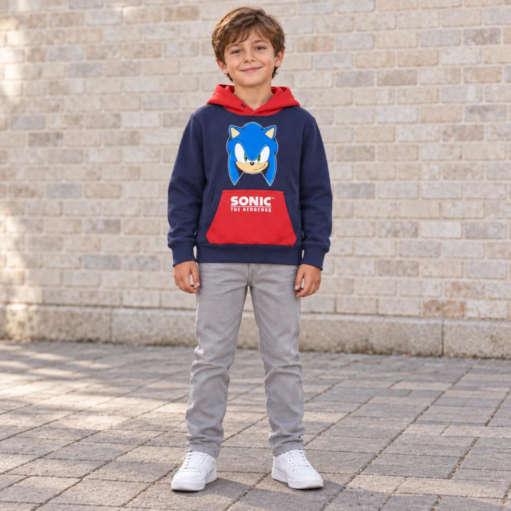 Sonic the Hedgehog Kinder Jungen Fleece Hoodie Kapuzenpullover Pulli - WS-Trend.de