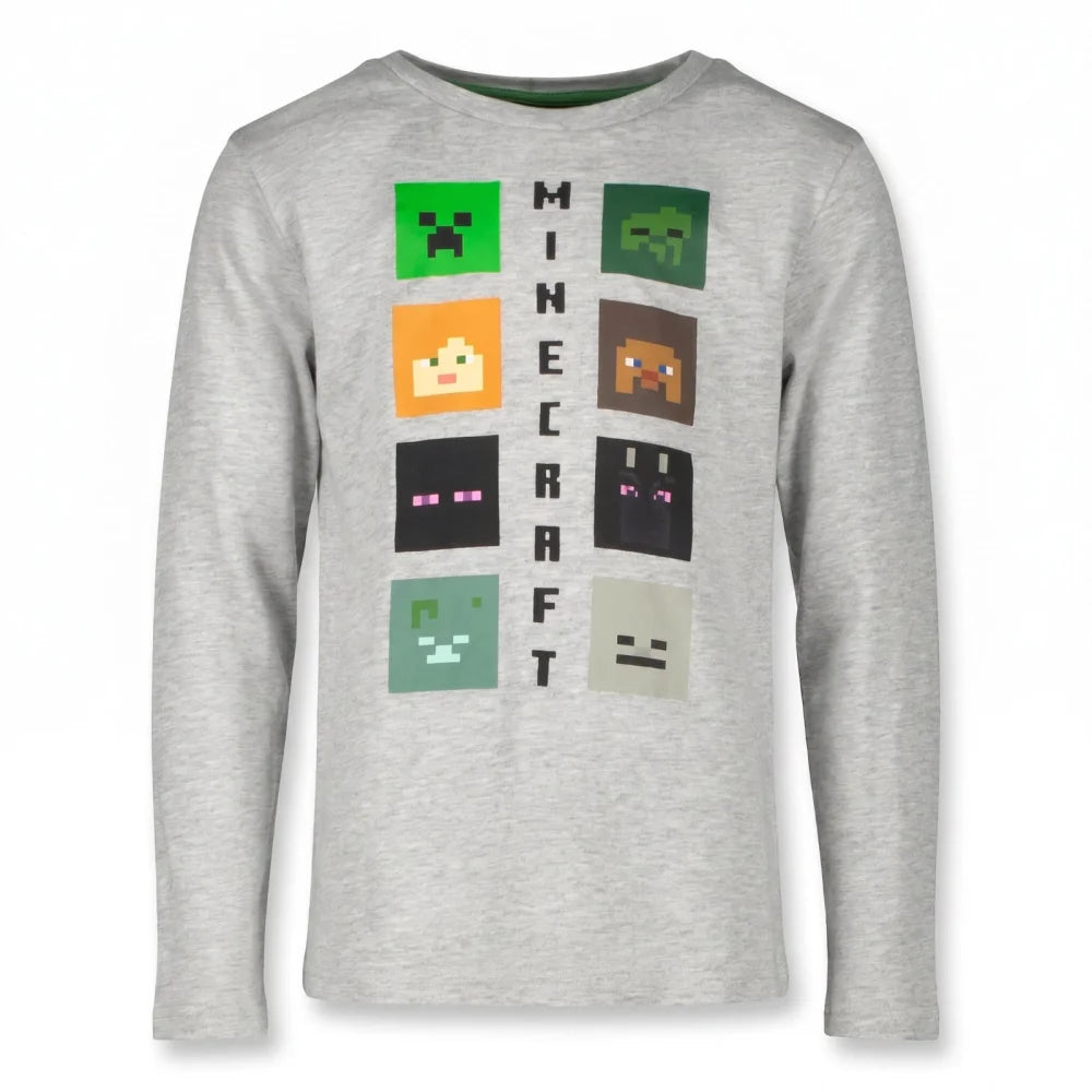 Minecraft Creeper Enderman Kinder Jungen Langarmshirt Shirt Gr. 116-152 - WS-Trend.de