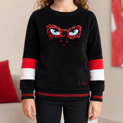 Miraculous Ladybug Kinder Fleece Pullover Sweater Rot Schwarz Gr. 104 - WS-Trend.de