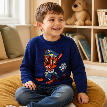 Sweater PAW PATROL Chase Kinder Jungen Strick Pullover Gr. 98 - 128 - WS-Trend.de