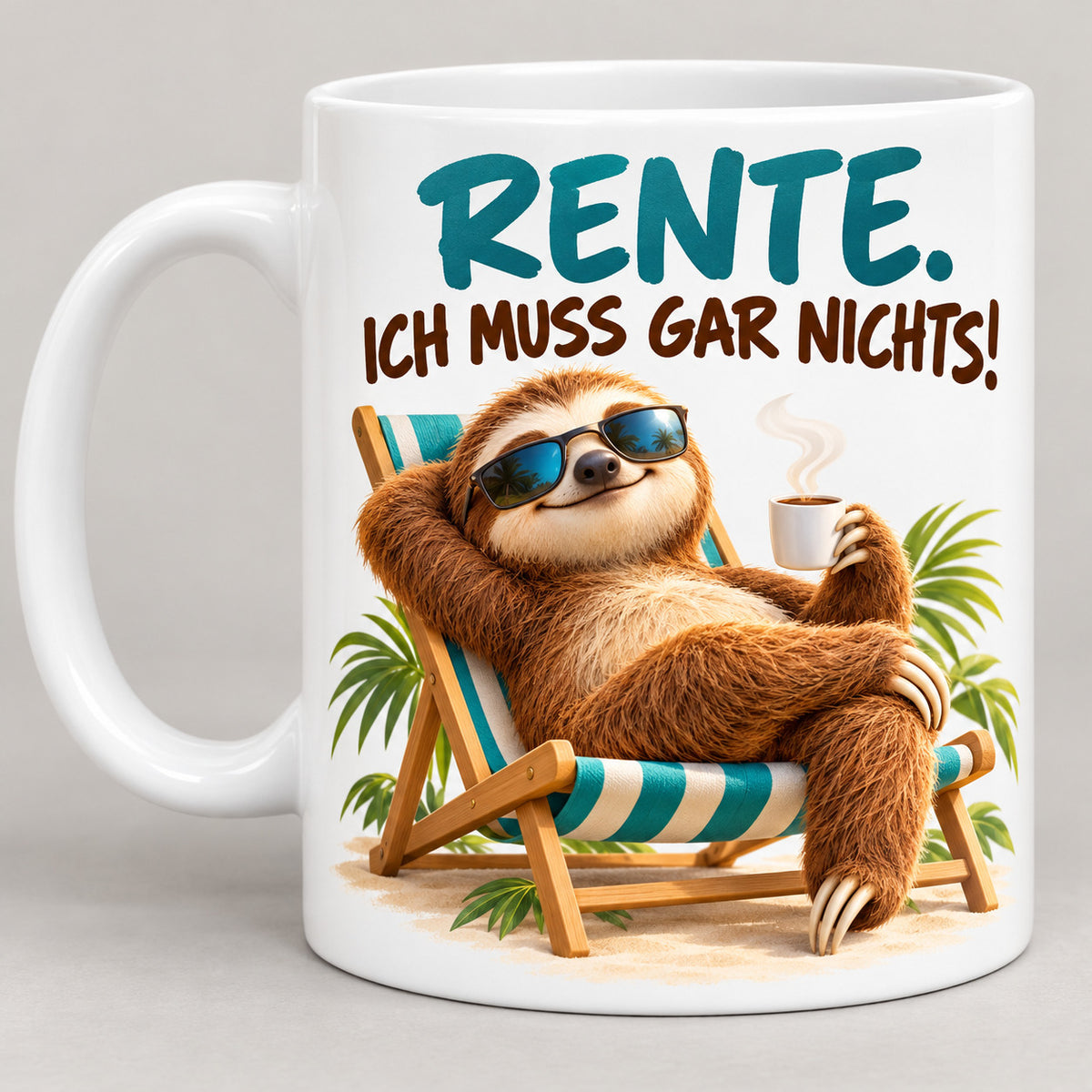 Rententasse mit Spruch Keramik 330ml Geschenk zum Ruhestand beidseitig