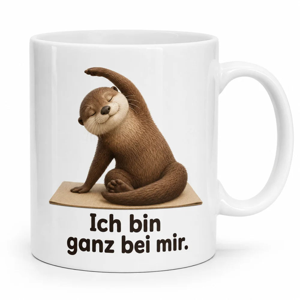 Yoga-Otter Kaffeetasse - Geschenkidee mit Spruch - beidseitig bedruckt - WS-Trend.de