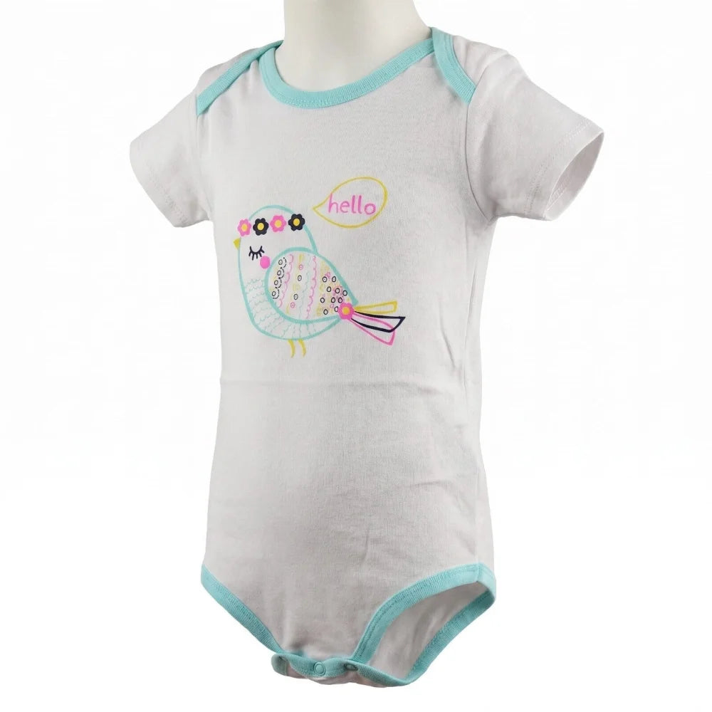 Baby 2er Pack kurzarm Body Strampler Schlafanzug Gr. 74-86 Einhorn Vogel - WS-Trend.de