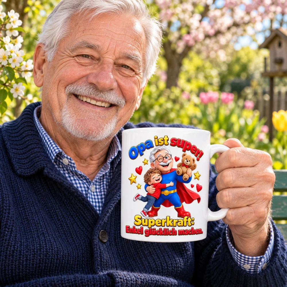 WS-Trend Superopa Tasse Keramik 330 ml Geschenk für Opa zum Geburtstag - WS-Trend.de