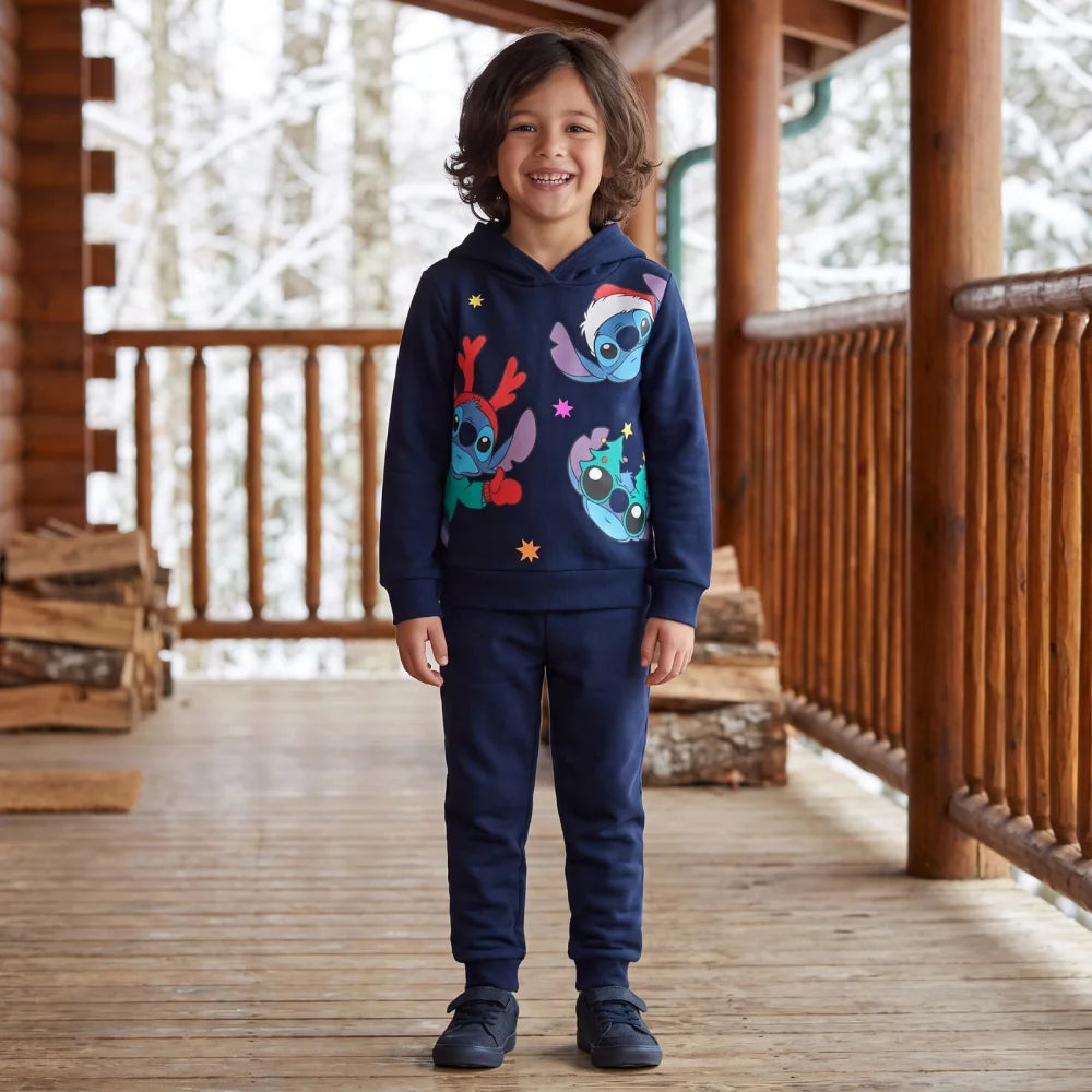 Disney Stitch Weihnachts-Hoodie für Jungen Blau oder Weiß Größen 98–128 - WS-Trend.de