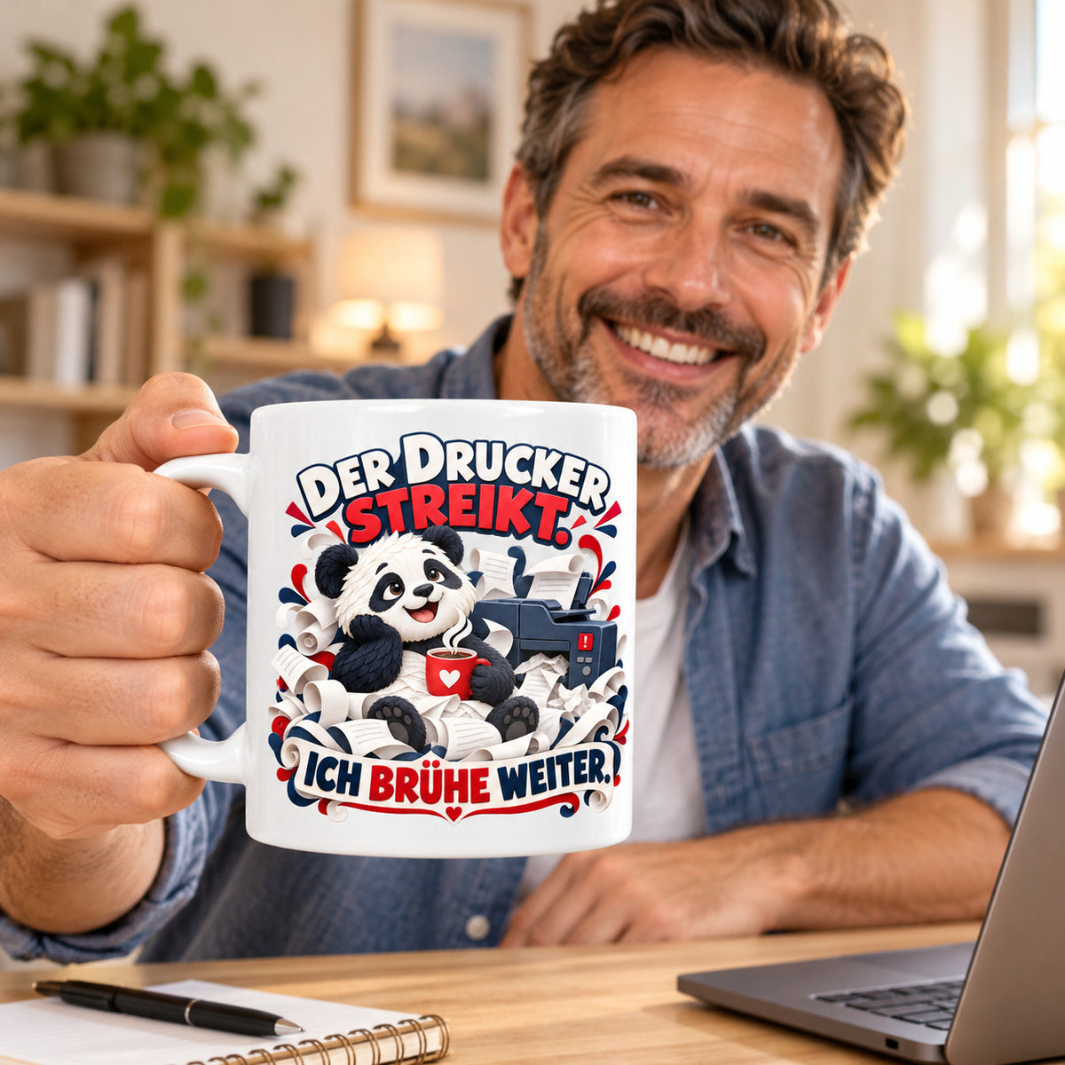 Büro Tasse Keramik 330 ml lustiger Spruch Geschenk Kollegen Homeoffice
