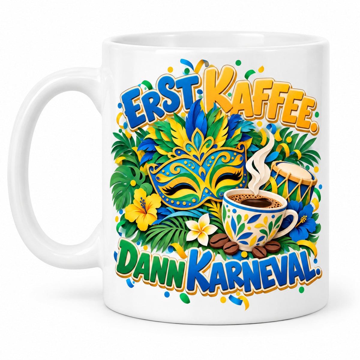 Brasilien Tasse Keramik 330 ml Spruch Geschenk Kaffee Urlaub Tiermotiv