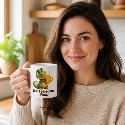 Kaffeesaurus Tasse - humorvolles Geschenk - 330 ml beidseitig bedruckt - WS-Trend.de