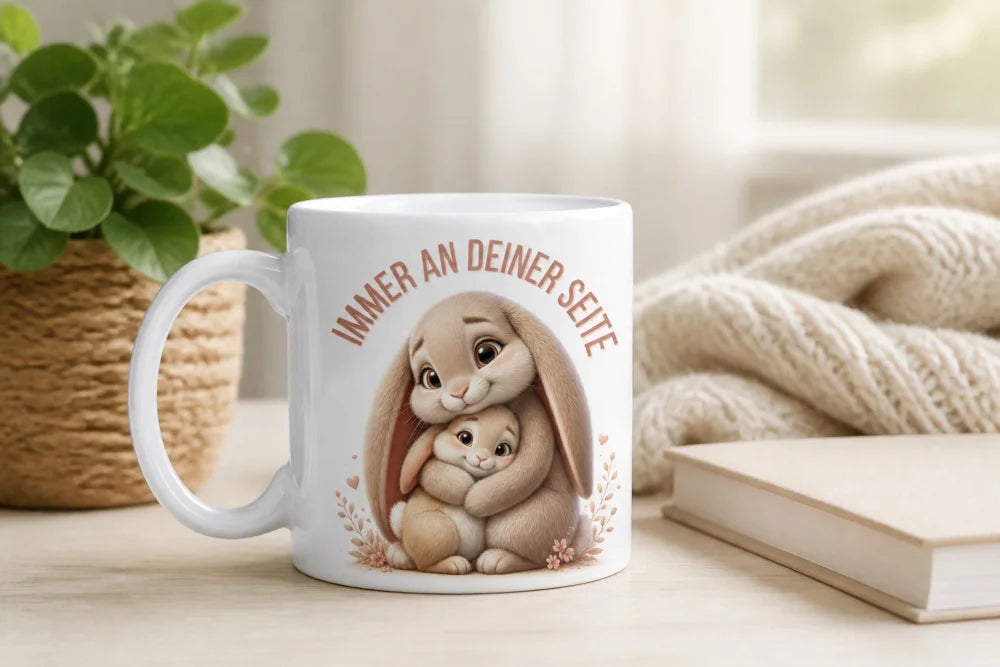 Immer an deiner Seite Tasse 325 ml Keramik Tiermotiv Geschenkidee Bunt - WS-Trend.de