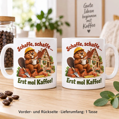 WS-Trend Häuslebau Biber Tasse Schwaben Spruch Keramik 330 ml Geschenk - WS-Trend.de