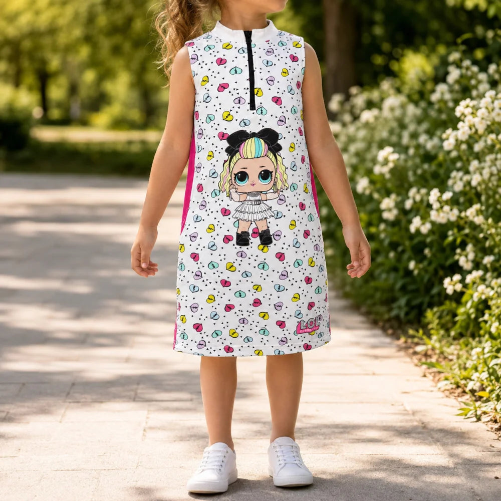 LOL Surprise Mädchen Kinder ärmelloses Sommerkleid Kleid Gr. 110-116 Baumwolle - WS-Trend.de