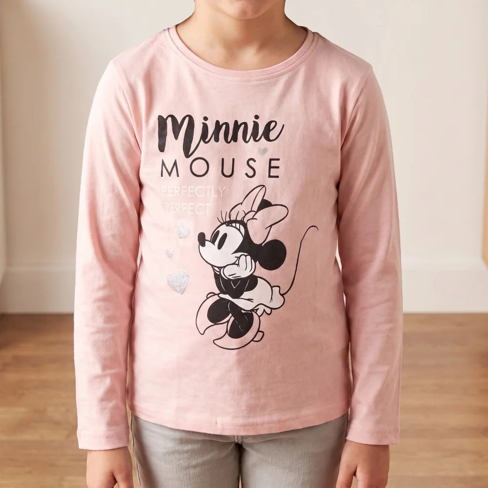 Disney Minnie Maus langarm T-Shirt Kinder Mädchen 98 bis 128 - 100% Baumwolle - WS-Trend.de