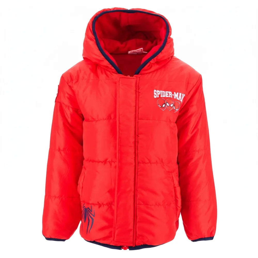 Marvel Spiderman Kinder Winterjacke Jungen Jacke mit Kapuze Gr. 98 bis 128 - WS-Trend.de